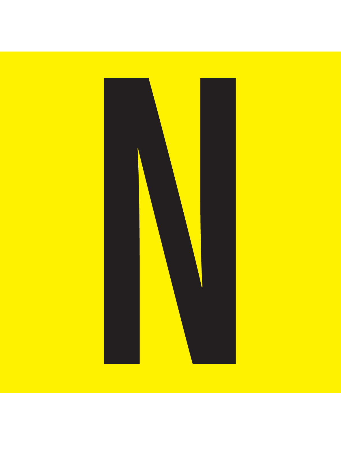 N, LETTER OP MAGNEETFOLIE