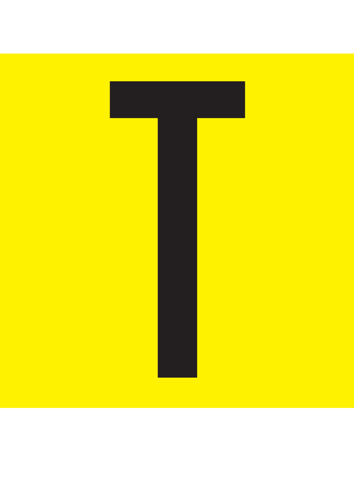 T, LETTER OP MAGNEETFOLIE