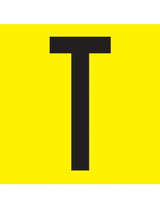 T, LETTER OP MAGNEETFOLIE