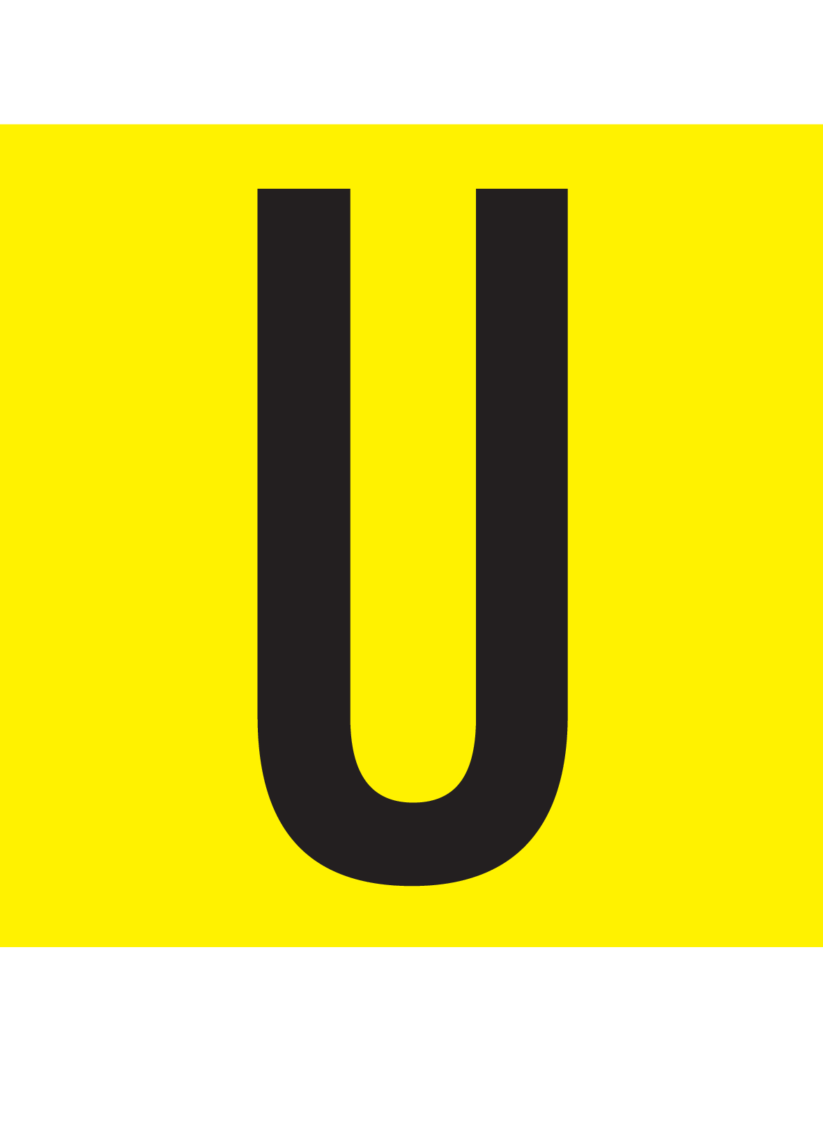 U, LETTER OP MAGNEETFOLIE