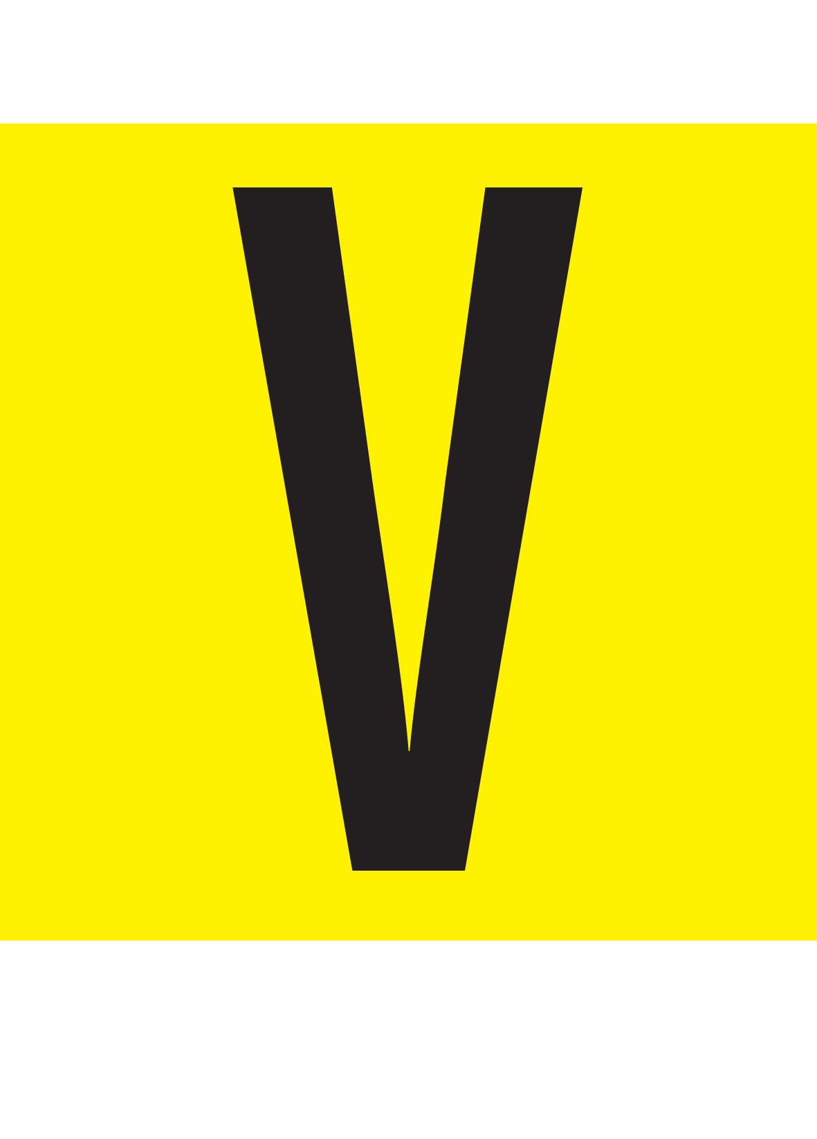 V, LETTER OP MAGNEETFOLIE