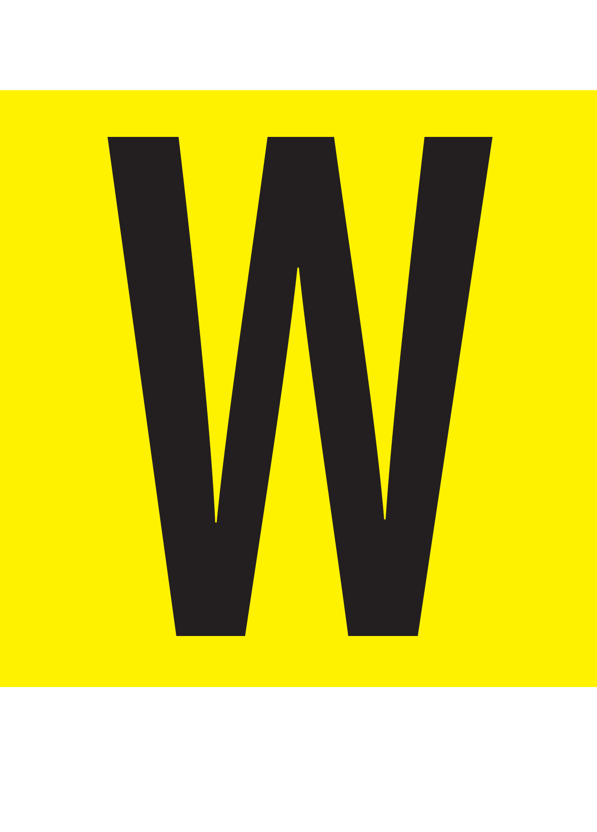 W, LETTER OP MAGNEETFOLIE