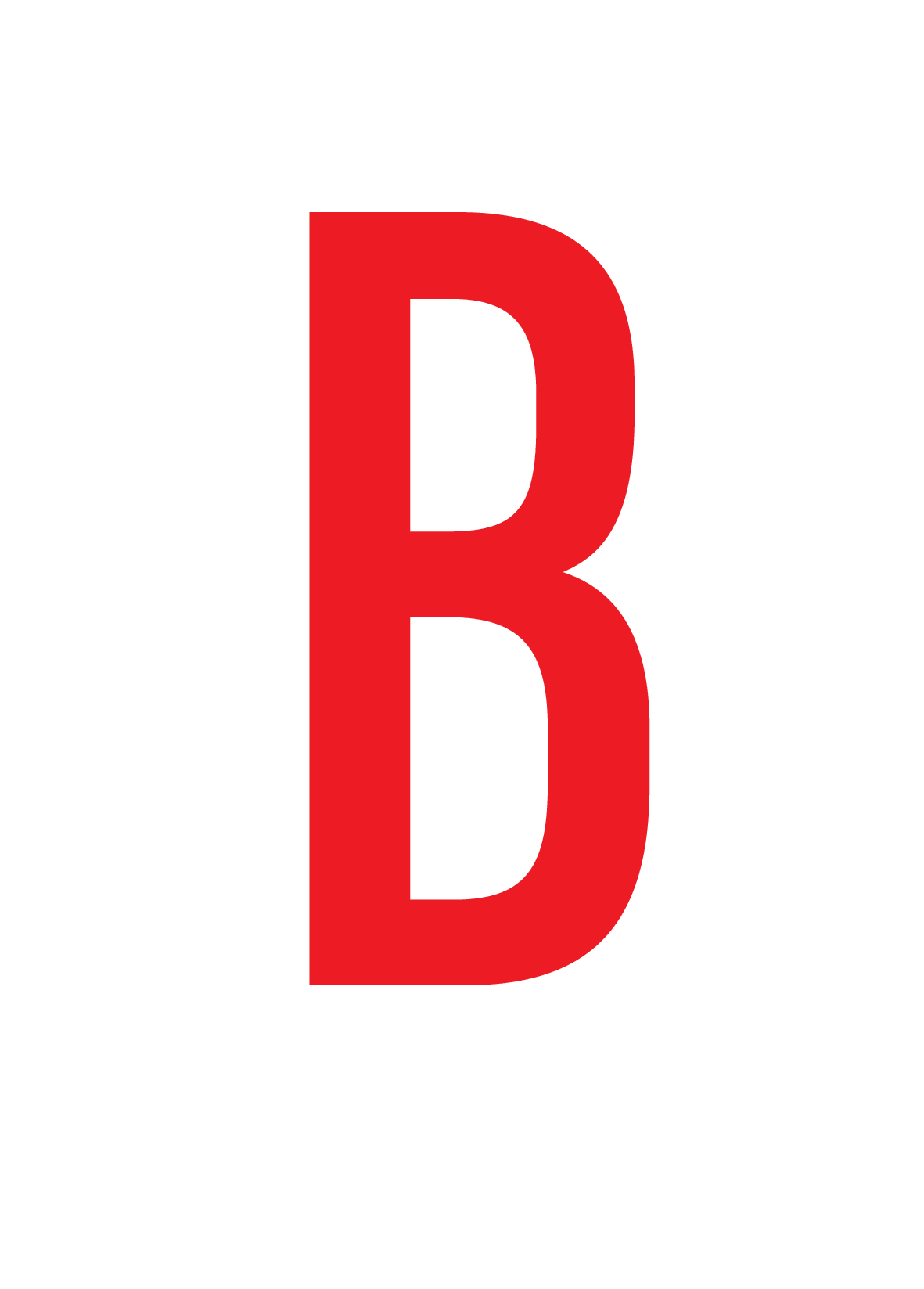 B, LETTER OP MAGNEETFOLIE