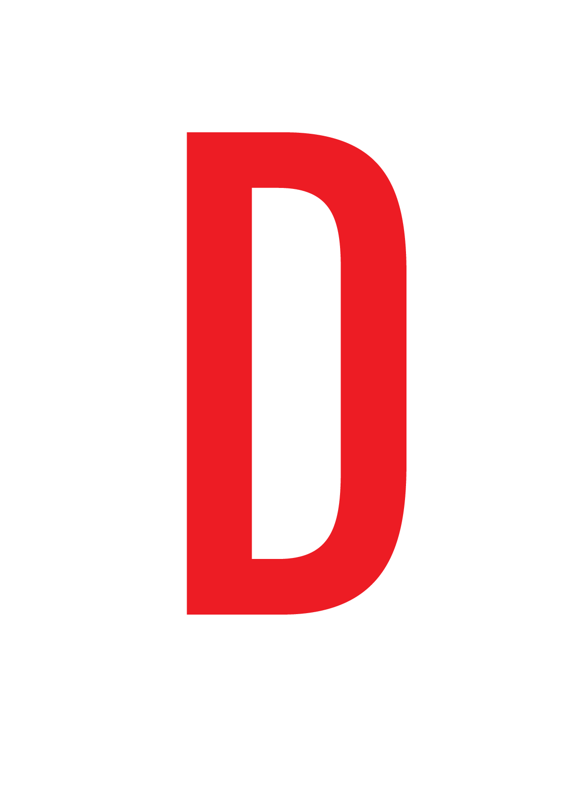 D, LETTER OP MAGNEETFOLIE