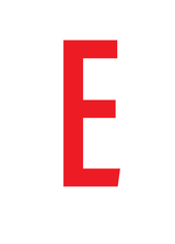 E, LETTER OP MAGNEETFOLIE