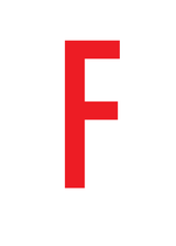F, LETTER OP MAGNEETFOLIE