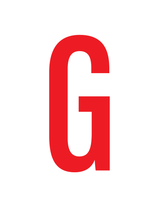 G, LETTER OP MAGNEETFOLIE