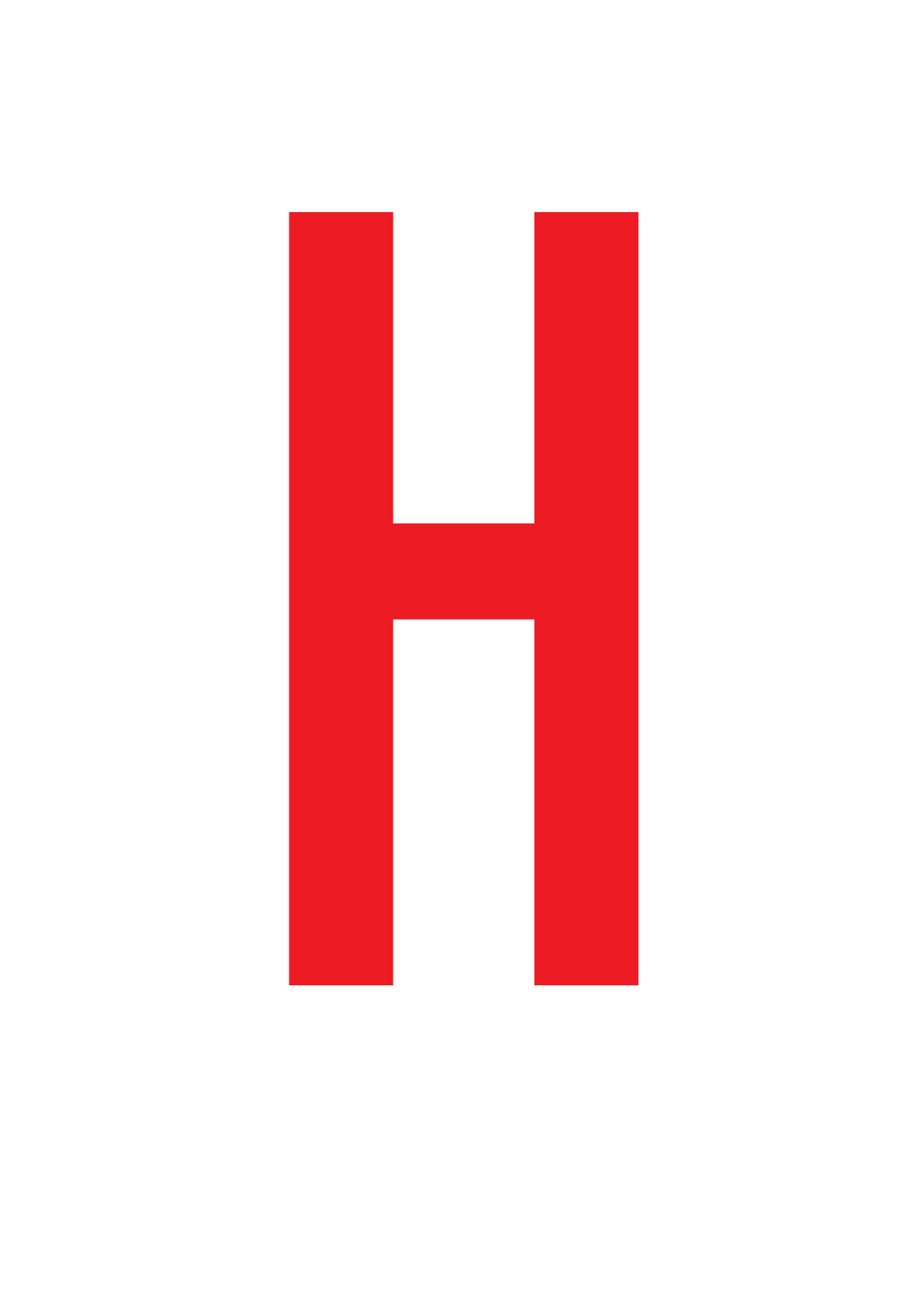 H, LETTER OP MAGNEETFOLIE
