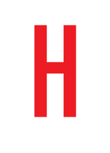 H, LETTER OP MAGNEETFOLIE