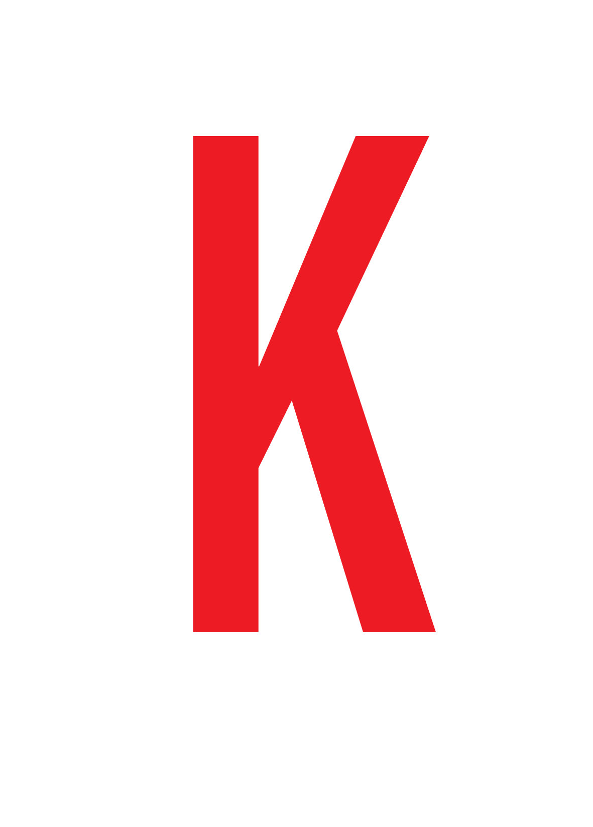 K, LETTER OP MAGNEETFOLIE