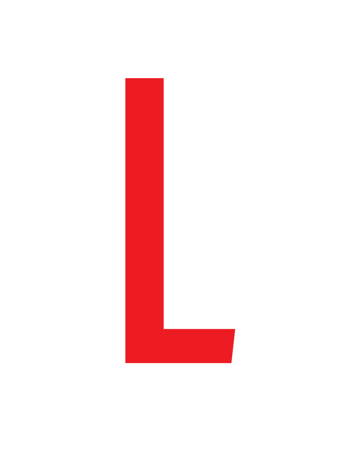 L, LETTER OP MAGNEETFOLIE