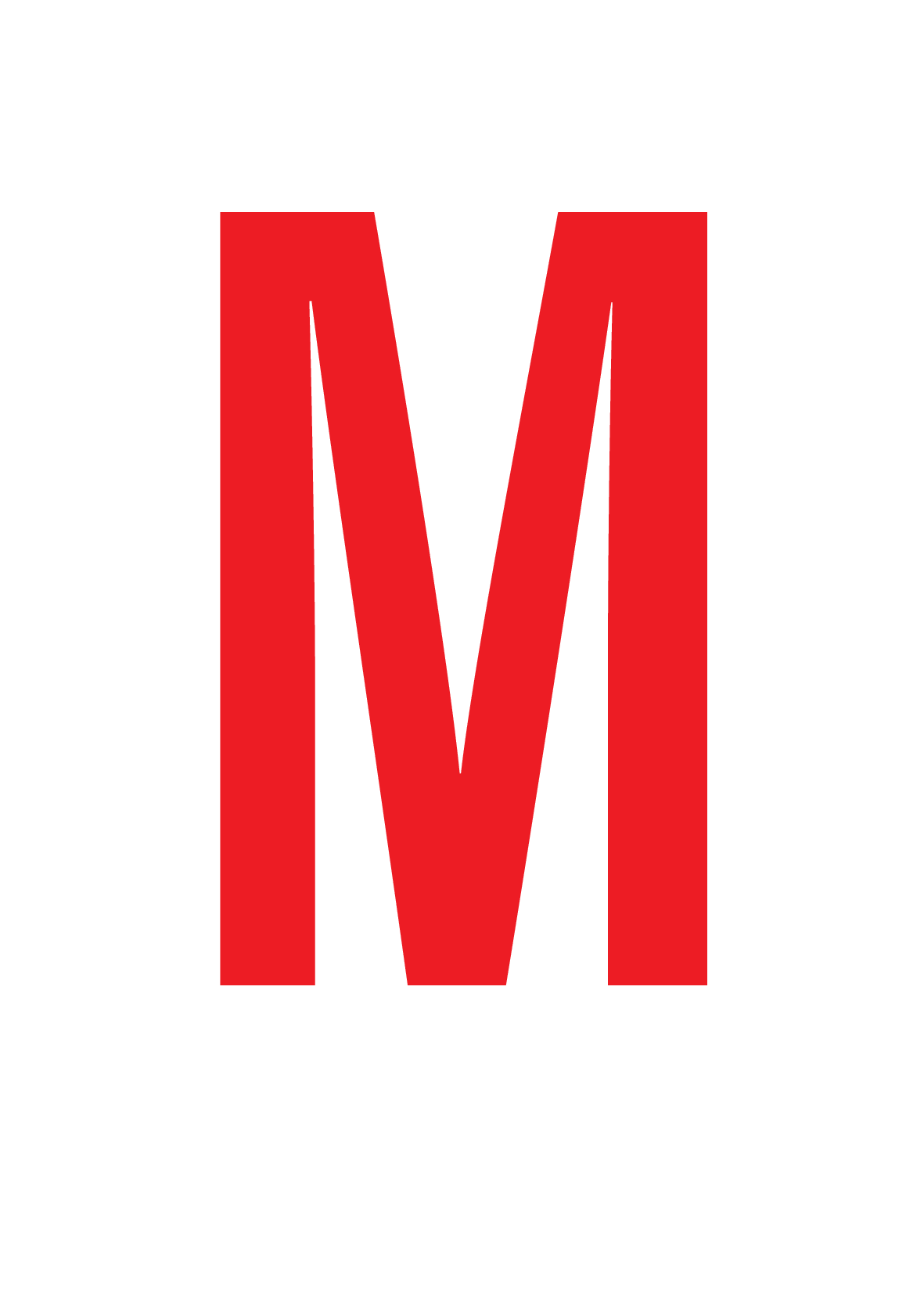 M, LETTRE SUR FEUILLE MAGNÉTIQUE