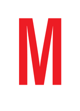M, LETTRE SUR FEUILLE MAGNÉTIQUE