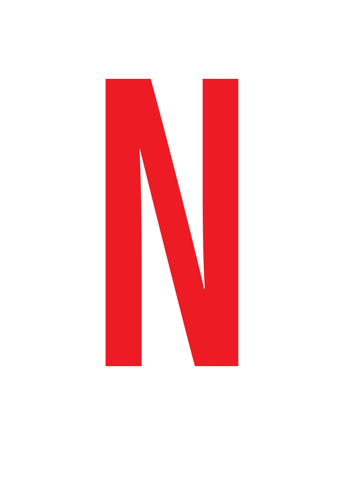 N, LETTER OP MAGNEETFOLIE
