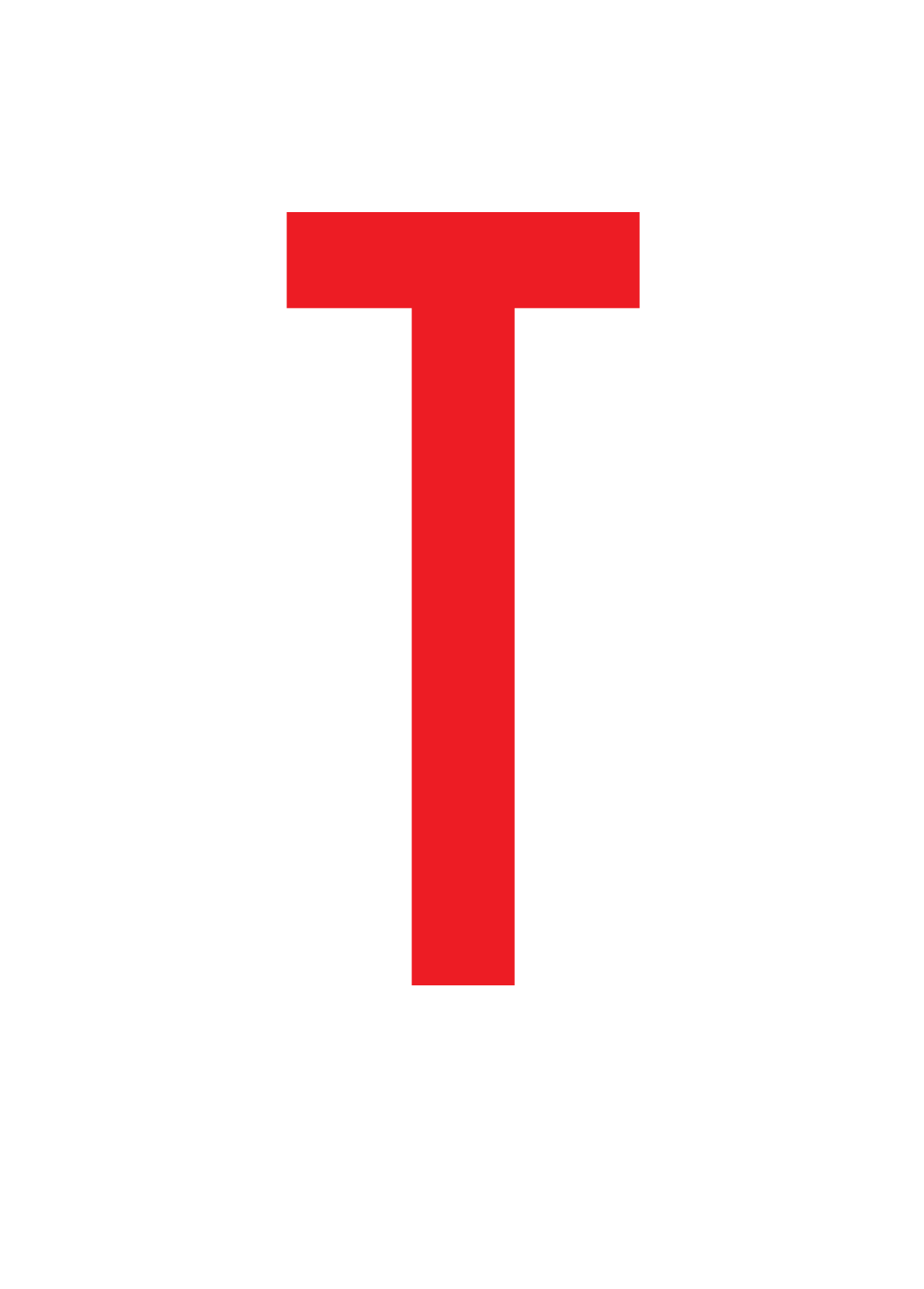 T, LETTER OP MAGNEETFOLIE