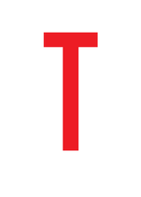 T, LETTER OP MAGNEETFOLIE