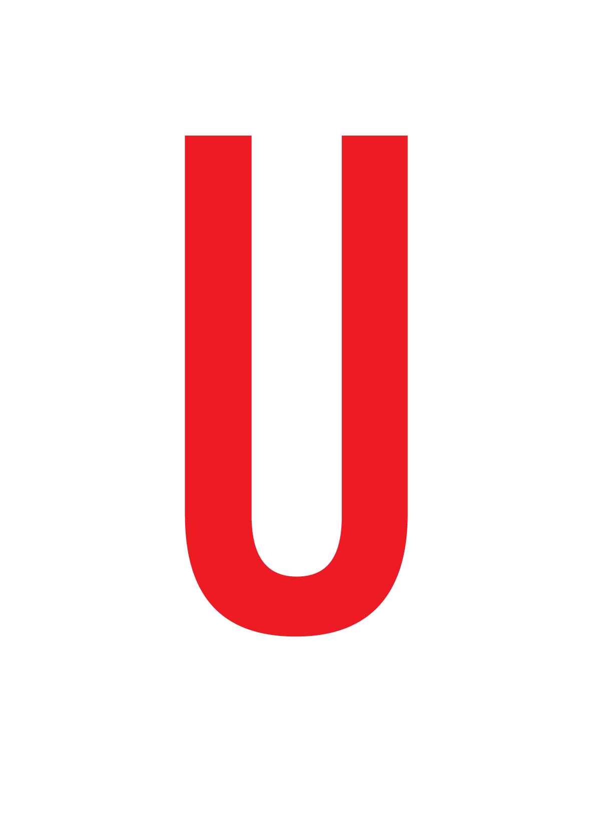 U, LETTER OP MAGNEETFOLIE