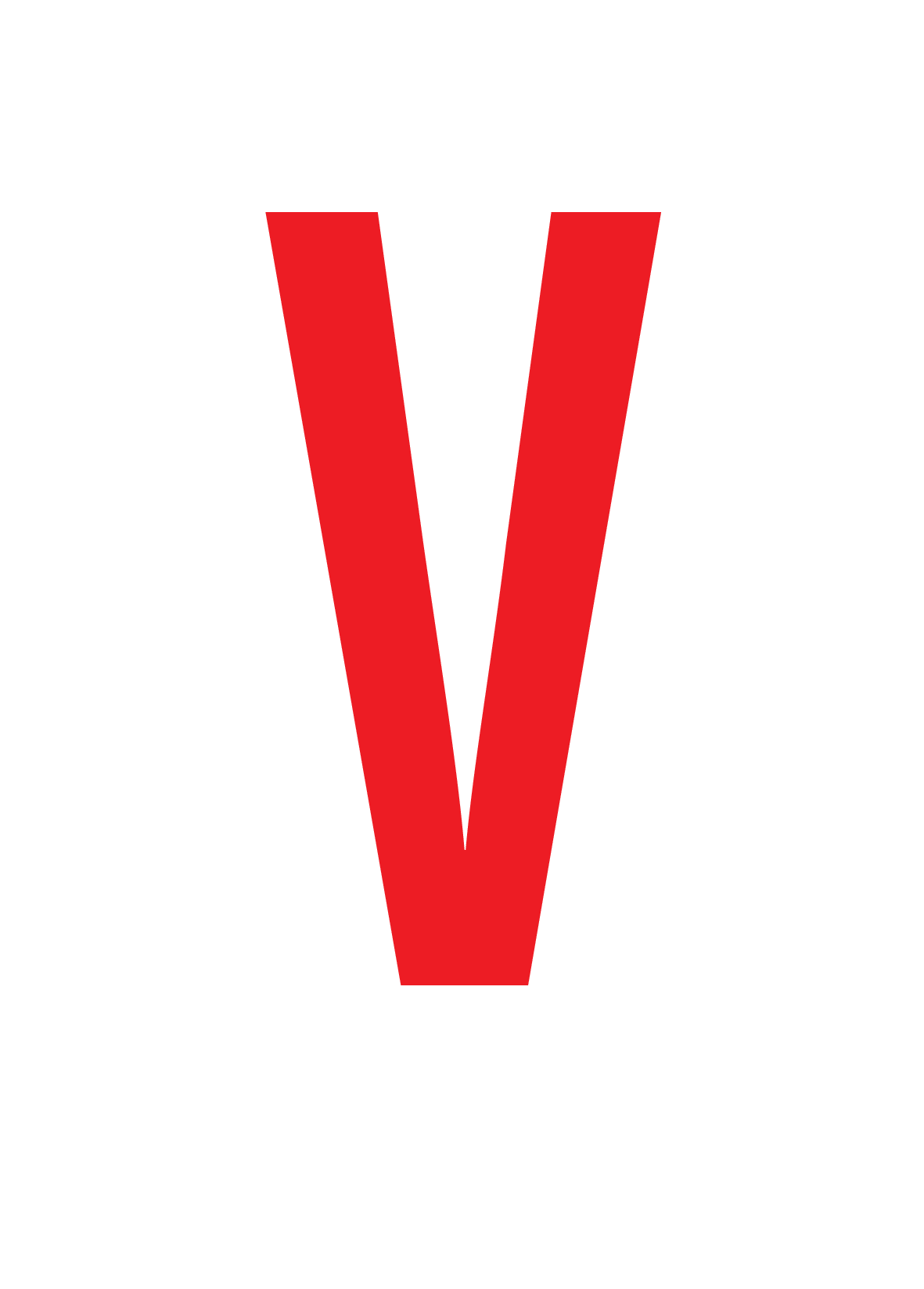 V, LETTER OP MAGNEETFOLIE