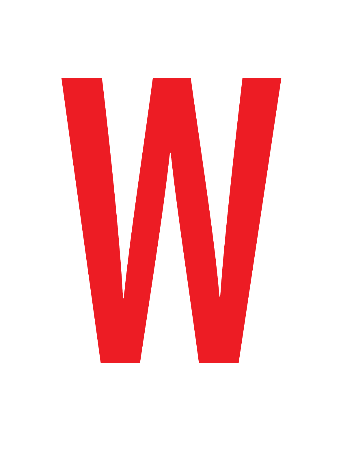 W, LETTER OP MAGNEETFOLIE