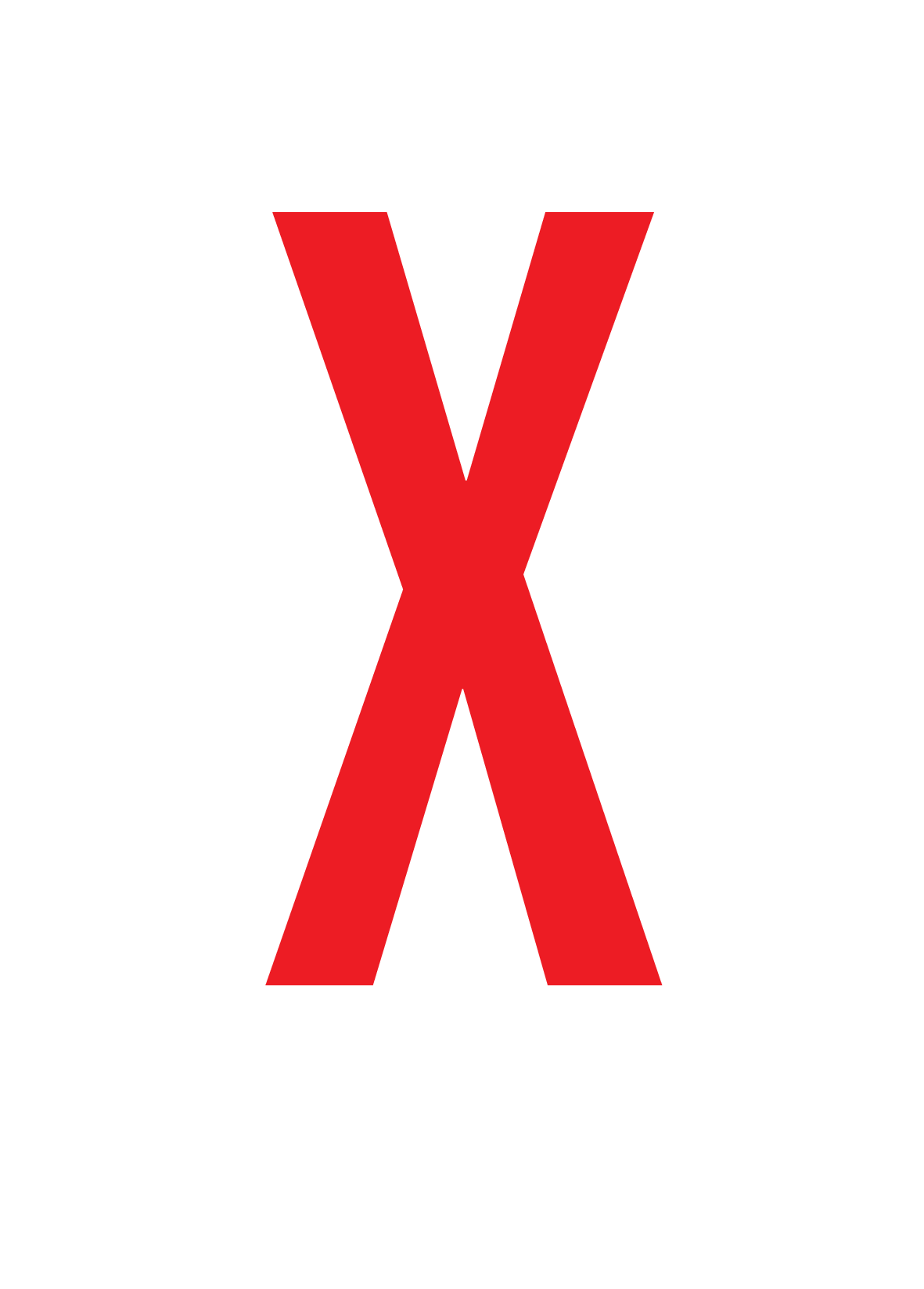 X, LETTRE SUR FEUILLE MAGNETIQUE