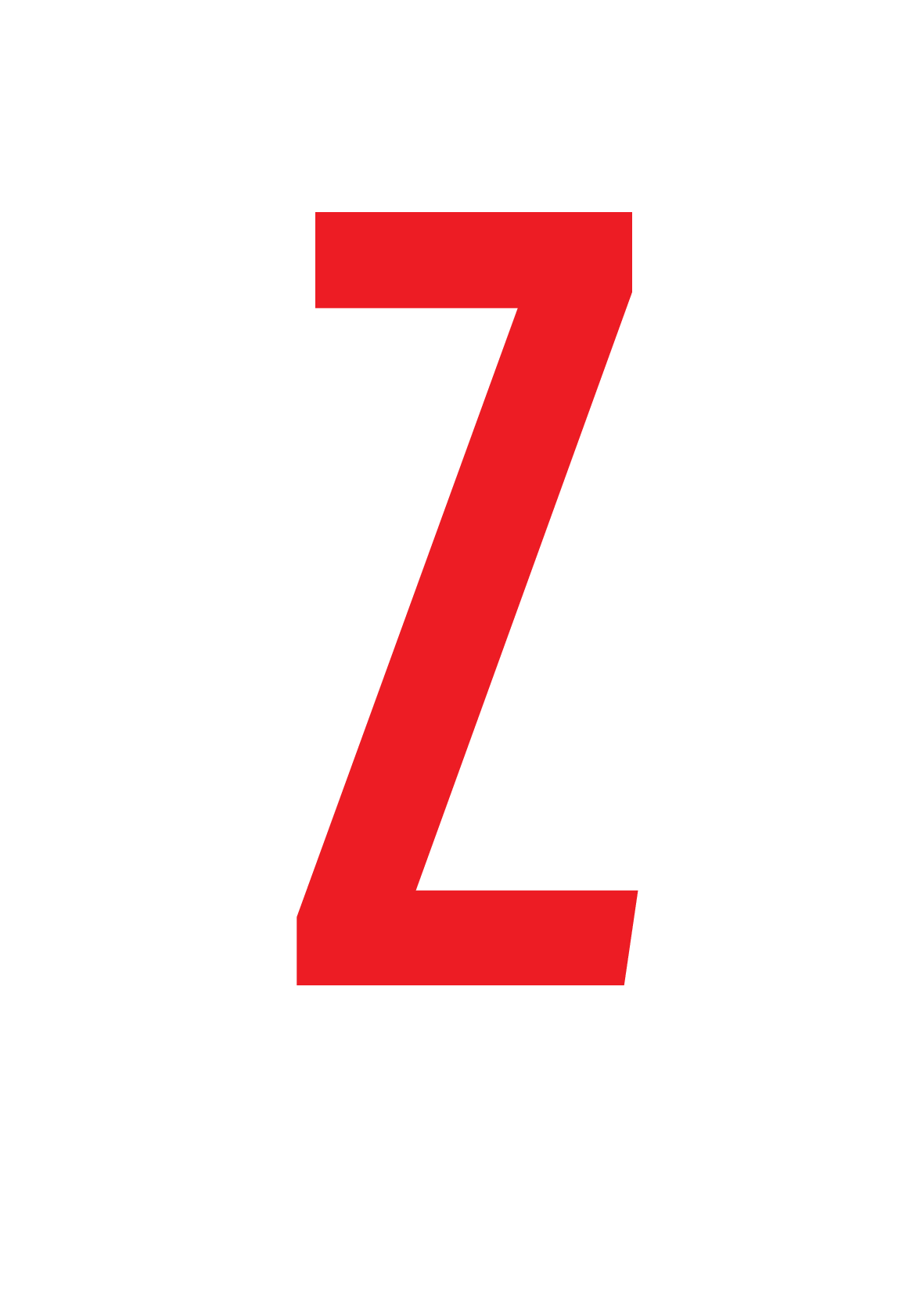Z, LETTER OP MAGNEETFOLIE