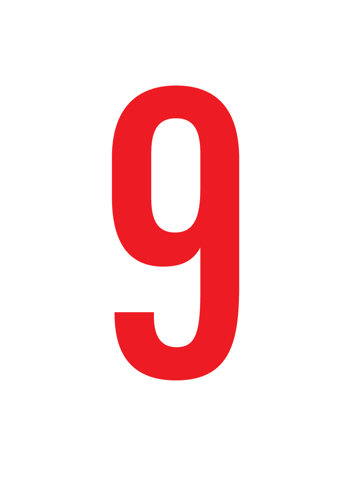 9, CIJFER OP MAGNEETFOLIE
