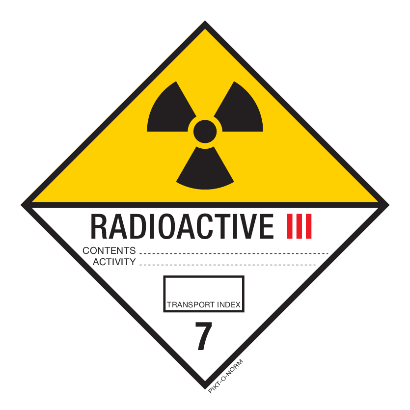 MATIÈRES RADIOACTIVES, CAT.III. ADR CL.7