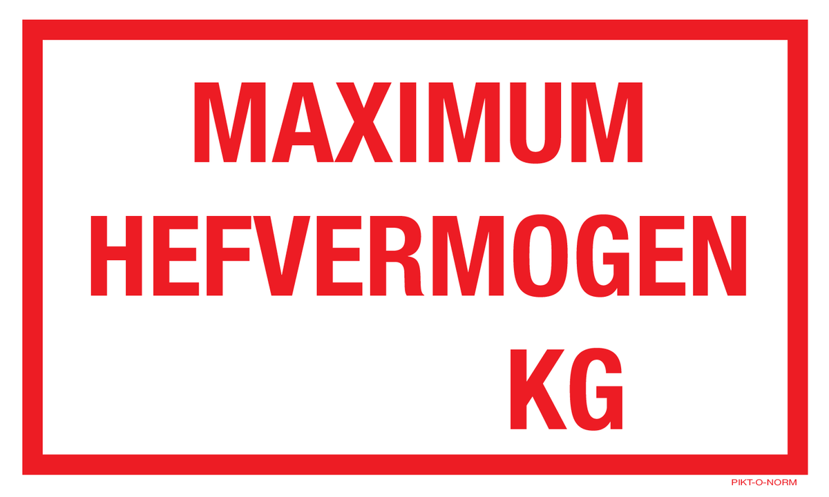 MAXIMUM HEFVERMOGEN .....KG