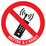 GSM VERBODEN MET TEKST: METTRE A L'ARRET