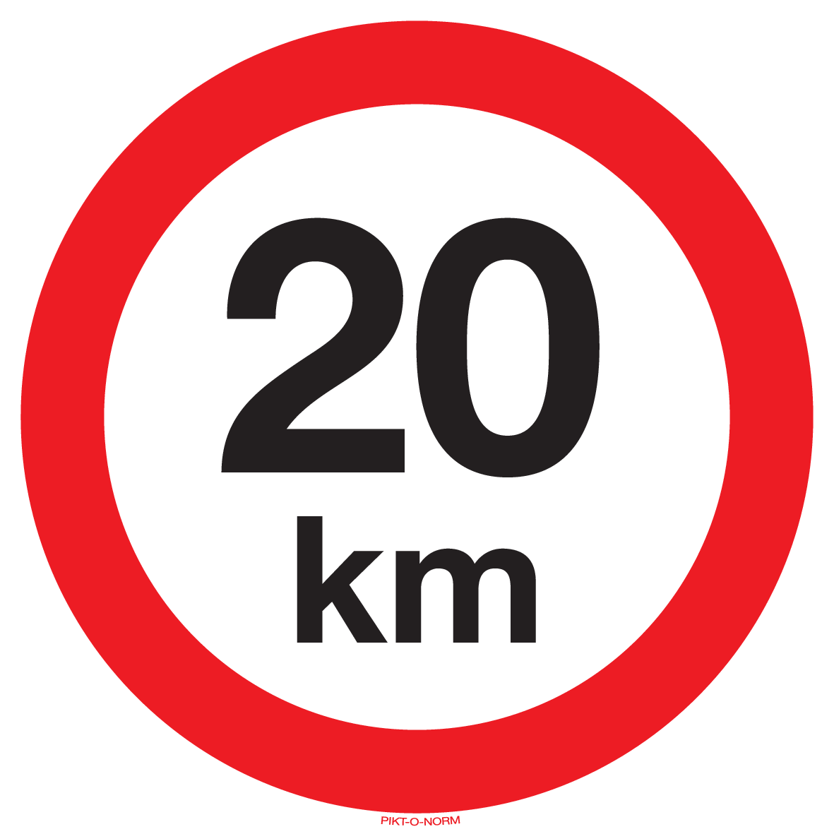 MAXIMUM SNELHEID 20 KM