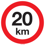 MAXIMUM SNELHEID 20 KM