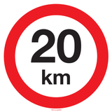 MAXIMUM SNELHEID 20 KM