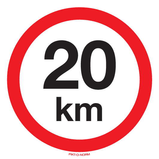 MAXIMUM SNELHEID 20 KM