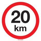 MAXIMUM SNELHEID 20 KM