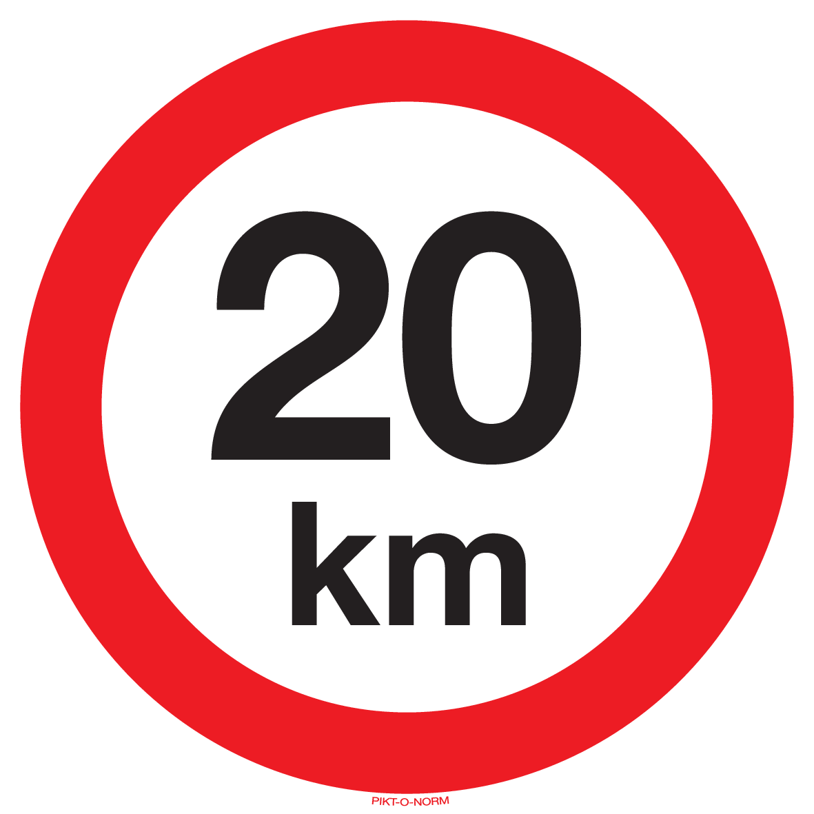 MAXIMUM SNELHEID 20 KM
