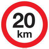 MAXIMUM SNELHEID 20 KM