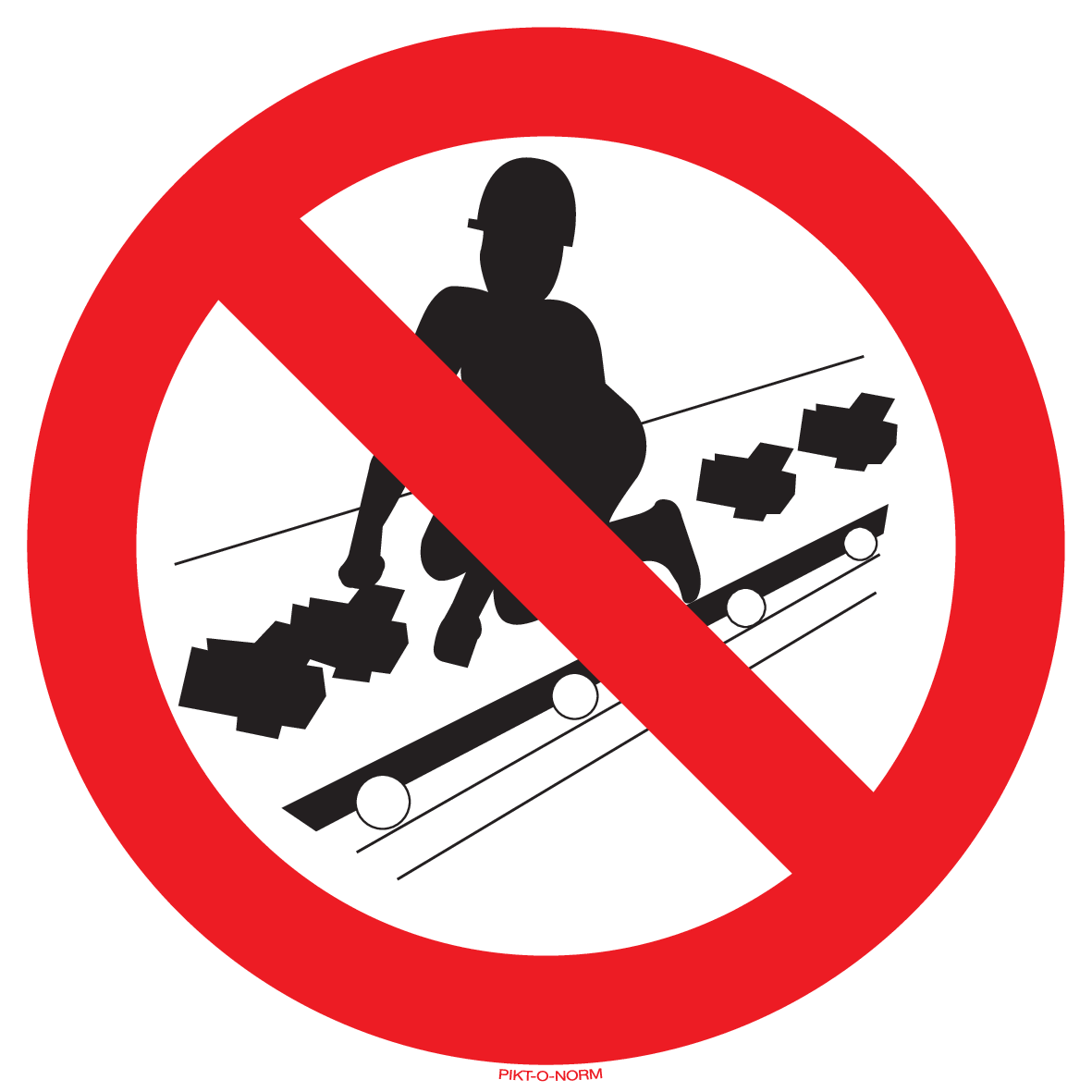 INTERDIT DE S'ASSEOIR SUR TAPIS ROULANT