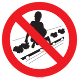 INTERDIT DE S'ASSEOIR SUR TAPIS ROULANT
