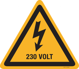 WAARSCHUWING ELEKTR.SPANNING, 230 VOLT
