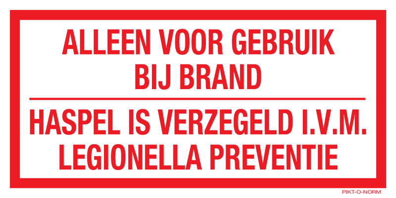 ALLEEN VOOR GEBRUIK BIJ BRAND...