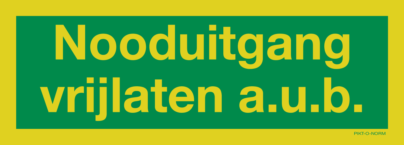 NOODUITGANG VRIJLATEN A.U.B
