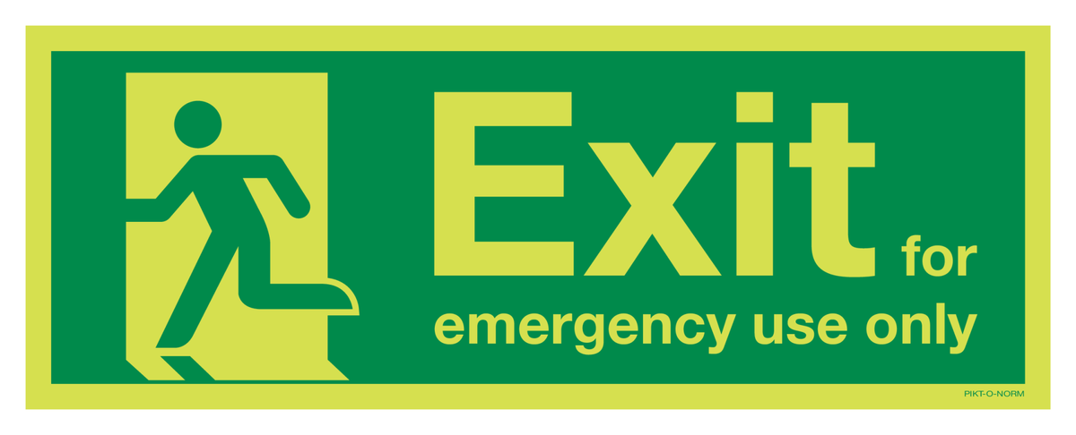 EXIT FOR EMERGENCY USE ONLY, LEFT