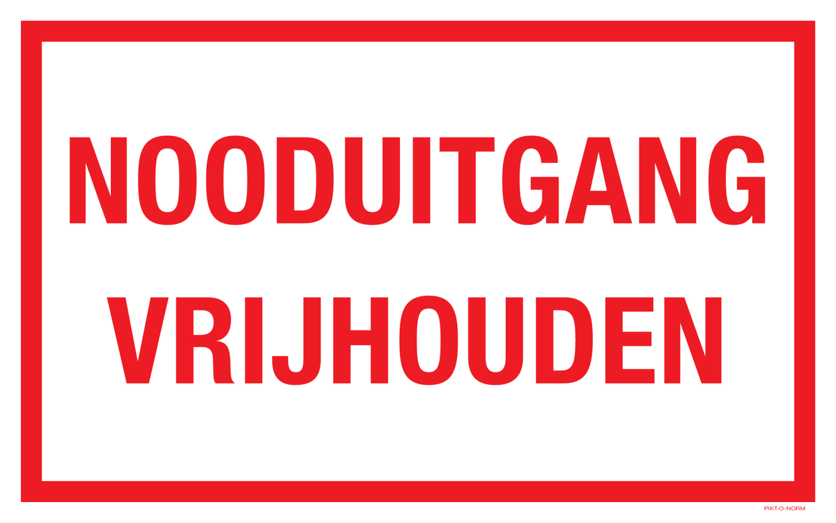NOODUITGANG VRIJHOUDEN
