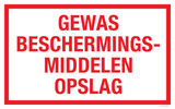GEWAS BESCHERMINGSMIDDELEN OPSLAG