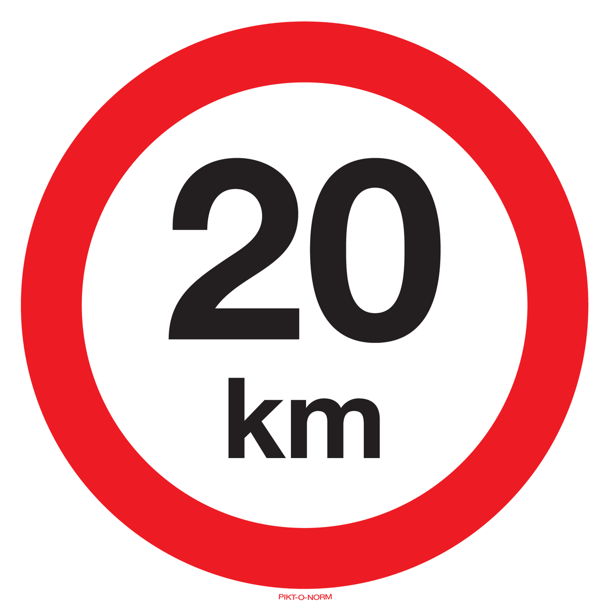 MAXIMUM SNELHEID 20 KM