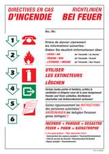 DIRECTIVES EN CAS D'INCENDIE. RICHTLIN..