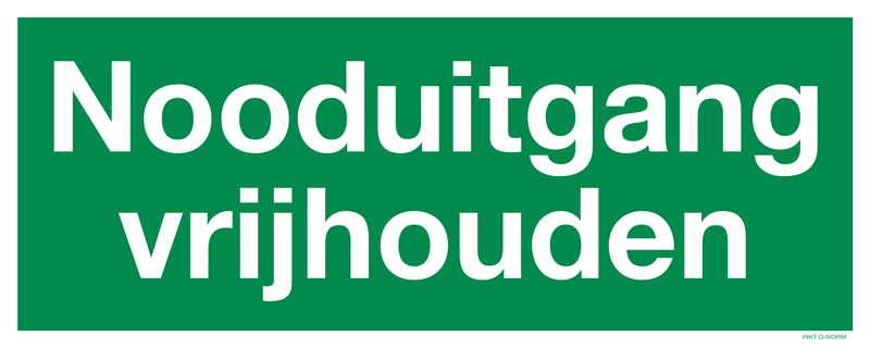 NOODUITGANG VRIJHOUDEN