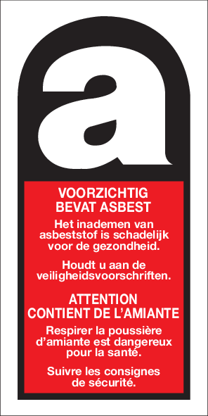 VOORZICHTIG. BEVAT ASBEST, ATTENTION...