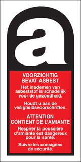 VOORZICHTIG. BEVAT ASBEST, ATTENTION...