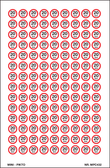 SIGNAL D'INTERDICTION C43, MAX. 20/KM/H